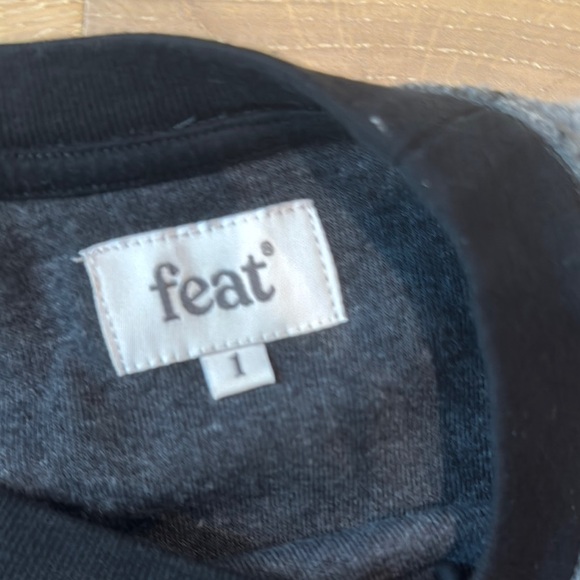 Gray and Black Crew Neck Sweatshirt with Ribbed Trim